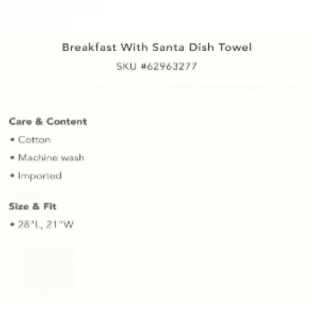 Anthropologie Christmas Dish Towel